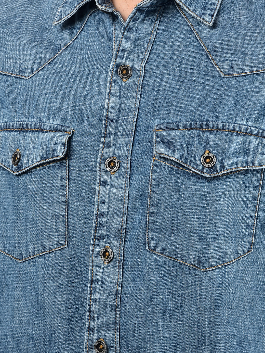 Numero Uno Men Solid Blue Shirt